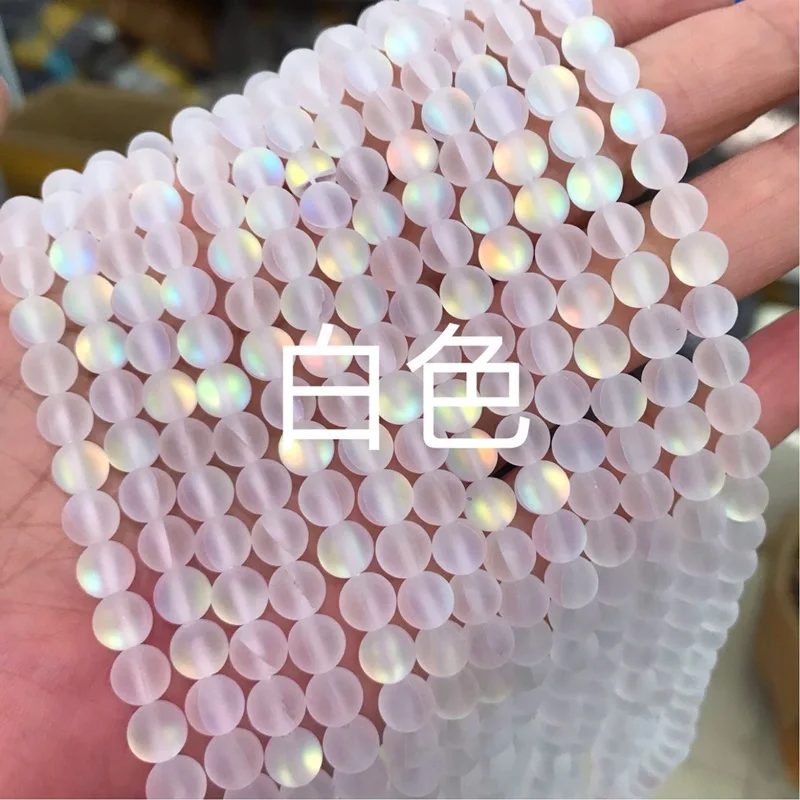 

OMHXZJ Wholesale ZB187 6 8 10 12mm DIY Bracelet Necklace Jewelry Accessories Natural Stone Fine frosted Labradorite Round Beads