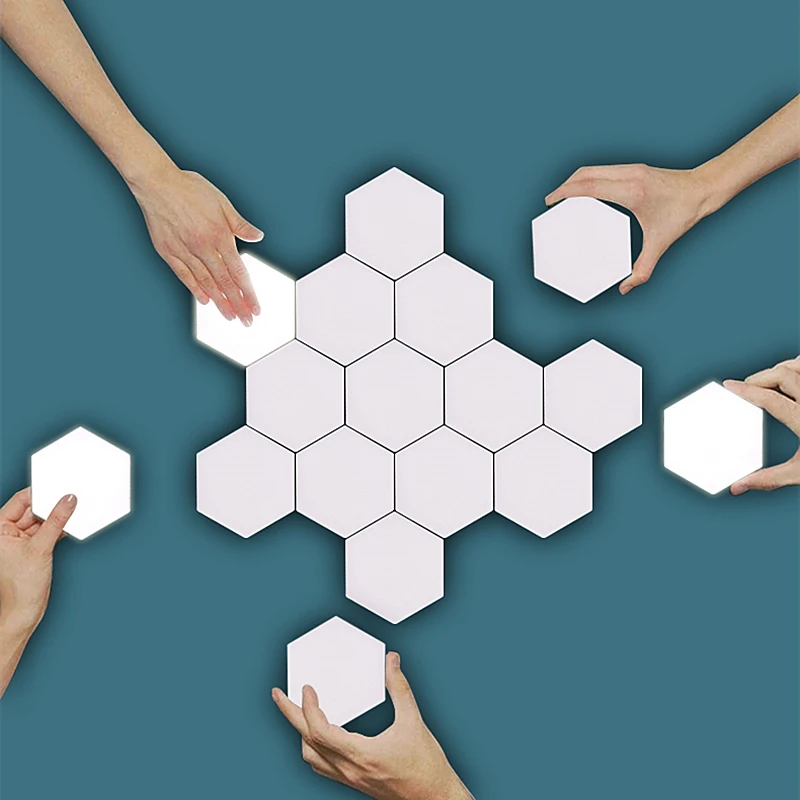 

EU US UK Helios Touch Wall Lamp Creative Honeycomb Modular Assembly Quantum Sconces Magnetic Decor Bedroom LED Panel Lights