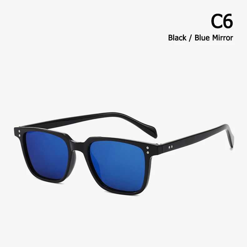 C6 Black Blue Mirror JackJad, модные крутые солнцезащитные очки NDG, прямоугольные солнцезащитные очки, унисекс, винтажные, с заклепками, фирменный дизайн, солнцезащитные очки Oculos De Sol 3246 - Цвет линз: C6 Black Blue Mirror