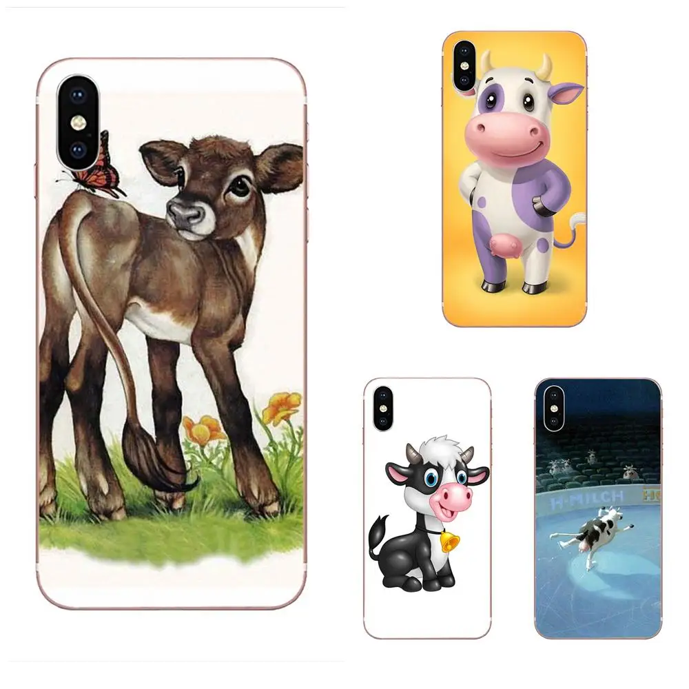 Мягкие чехлы из термополиуретана Чехлы забавные животные мультфильм корова для