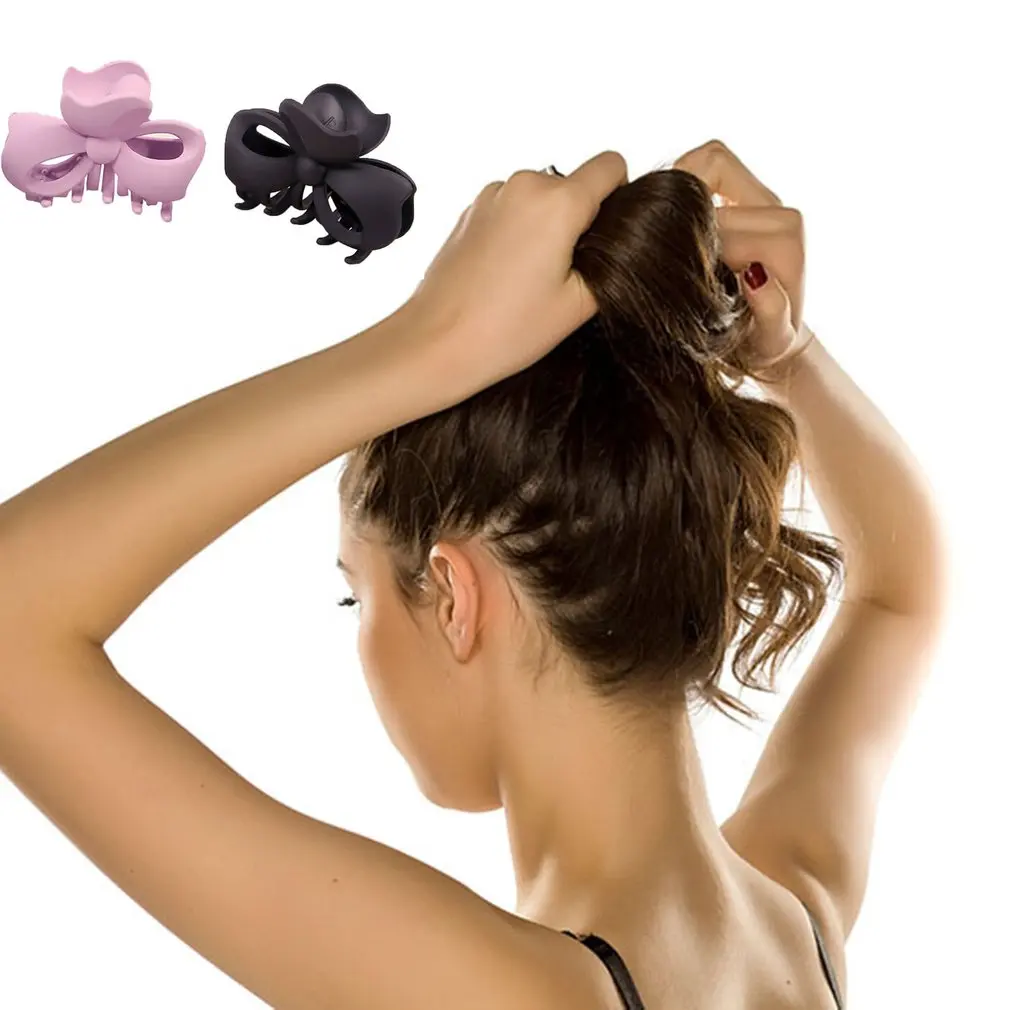 

2021 New Korean Version Large Bow Tie Catch Bow Hairpin Hair Clip Ponytail Clip Flower Matte Hairpin Bath Tray Clip For Women
