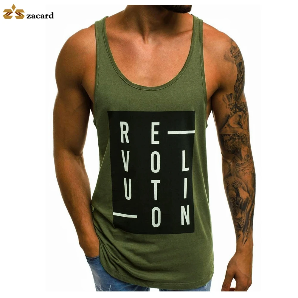 Новая мода хлопчатобумажные рубашки без рукавов майка Мужская Фитнес рубашка