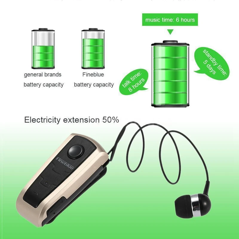 Оптовая продажа гарнитура F910 Fineblue Bluetooth V4.0 в ухо вибрационное оповещение износ