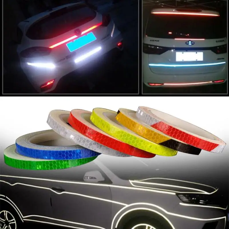 

Cars Accessories Bicycle Reflector Motorcycle Waterproof Ornament Tape Decal Reflective Stripe Warning Sticker 8M Bike