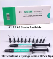 ut dental flowable composite flow resin light cure 2 syringe kit a3 color shade dispensing tips tooth filling material