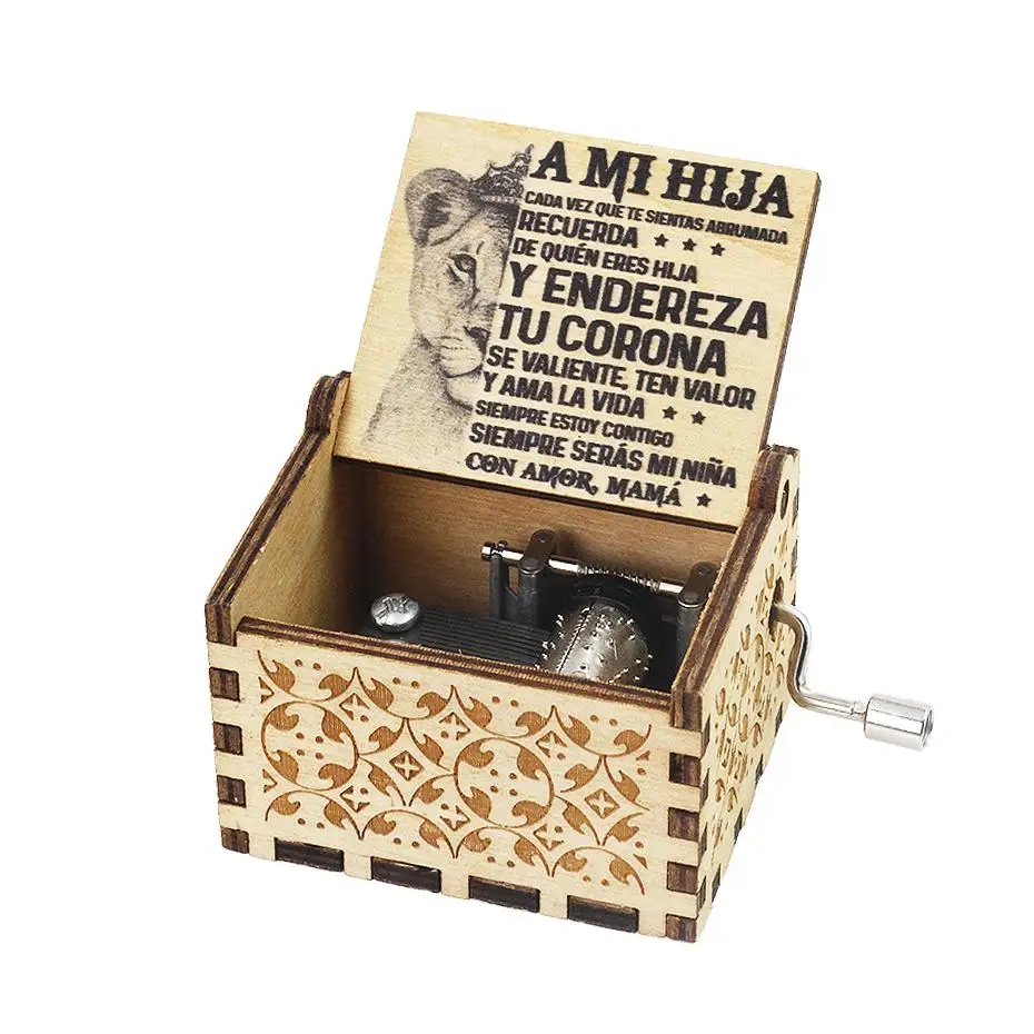52 Тема деревянная музыкальная шкатулка с рукояткой богемный рипсоди тема
