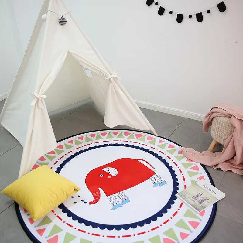 Мультяшный детский коврик круглые напольные коврики прикроватный для гостиной