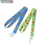pc2076 high quality sunflower creative badge id lanyards mobile phone rope key lanyard neck straps accessories