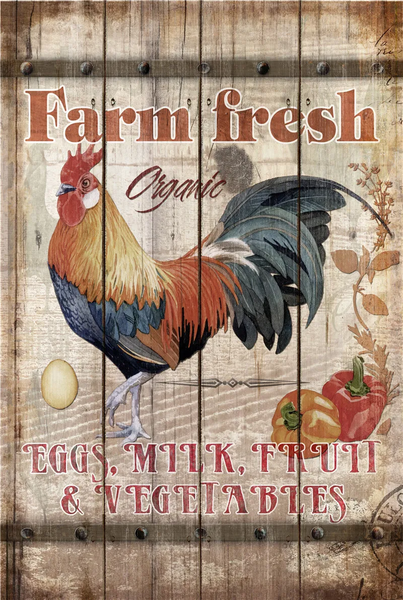 

Metal Sign Vintage Decor Chickens Farm Animals Posters on the Wall Stickers Home Bar Accessories Garden Decoration Outdoor
