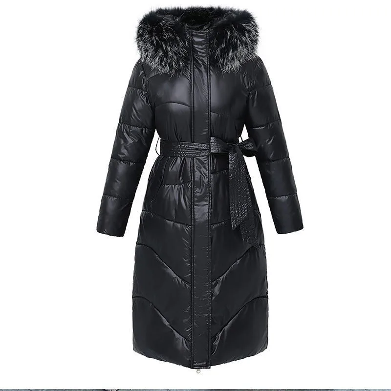 

2022 Winter New Outerwear Style Cotton-Padded Jacket Women Mid-Length Coat Thick Down Jackets Ladies Hooded Overcoat