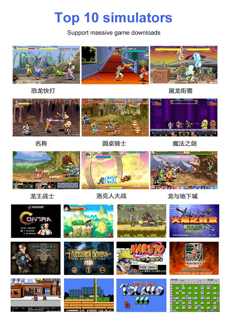 

Portable Game Console 64 Bit 5" LCD Double Rocker 16G Arcade X9s Handheld Retro Game Console Video MP5 For GBA/for NES 1000