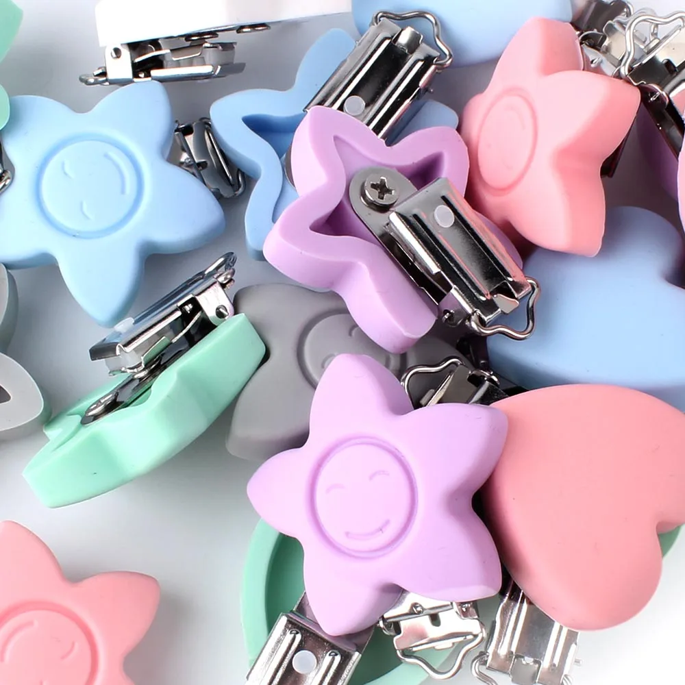 Keep & расти 2 шт. Силиконовые Прорезыватели для зубов зажимы вышивка звёздочки или