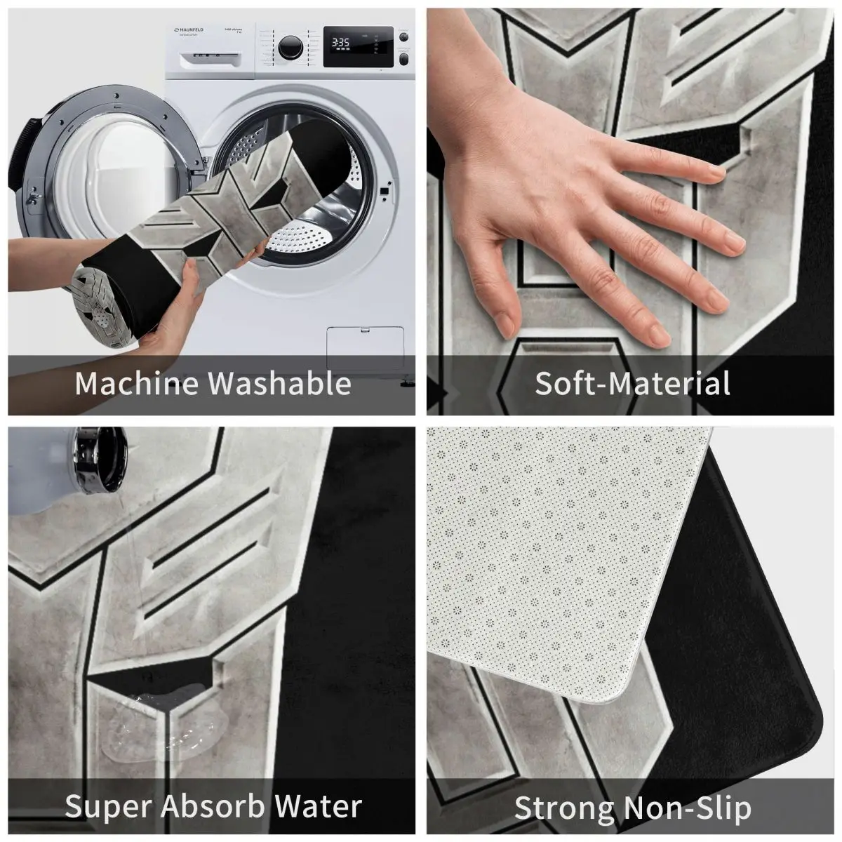 Коврик-трансформер Autobot с символами серый Светло светильник ковер нескользящий