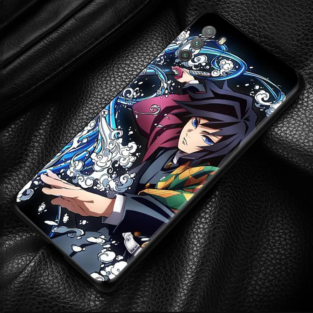 phone case for xiaomi poco f3 x3 gt x3 m3 pro x3 nfc pocophone f1 silicone fundas black coque demon slayer kimetsu no yaiba free global shipping