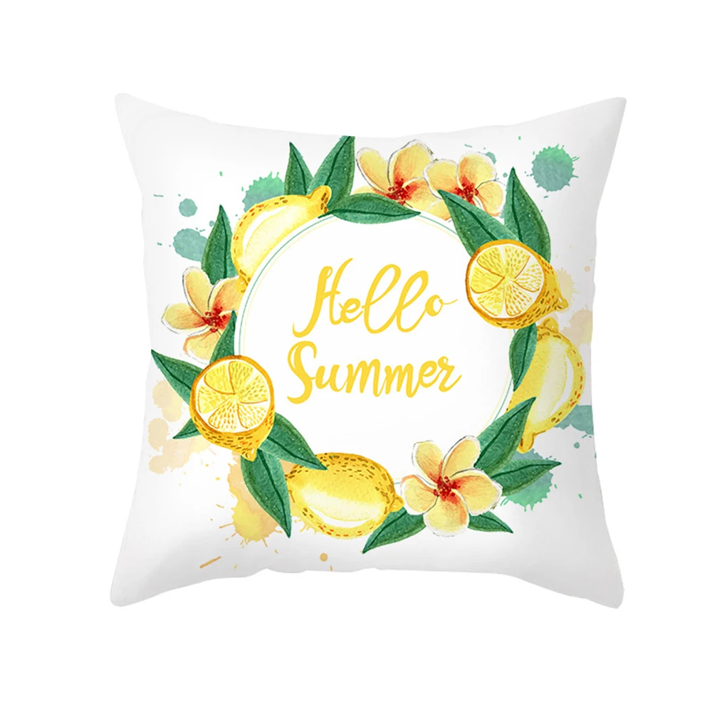 

Nordic INS Pillowcase Summer Yellow Lemon DIY Print Pillowcase Sofa Chair Car Decorative Cushion Cover Modern Home Decoration