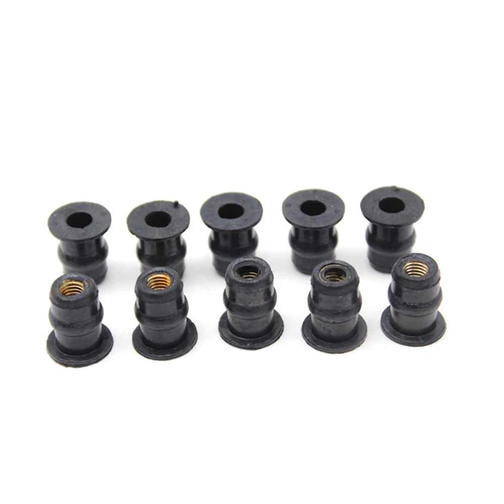 M5 10 шт обтекатель ветрового стекла резиновые латунные гайки для Suzuki GSX