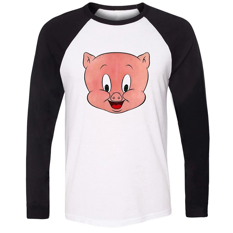 Porky Pig Looney Tunes Hungry Taz Mania Looney Tunes Дизайнерская мужская футболка с принтом для парней футболка с графическим принтом хлопковые футболки с длинными рукавами