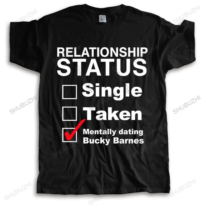 

Neue Mode der Heißen männer Kurzarm Geistig Dating Bucky Barnes Männer Bedruckte summer T-Shirt der Woll Crew Neck T hemd