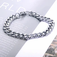 high quality stainless steel bracelets for men blank color punk curb cuban link chain bracelets on the hand jewelry gifts trend