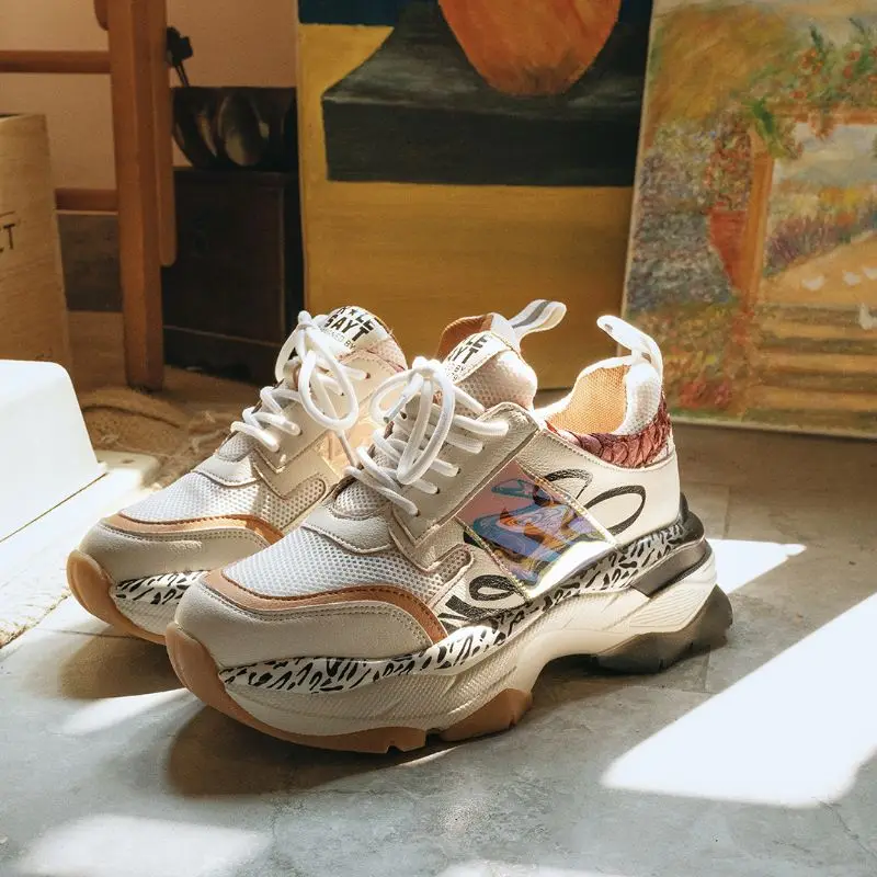 RIZABINA/Новинка 2020 года модные популярные женские кроссовки из натуральной кожи