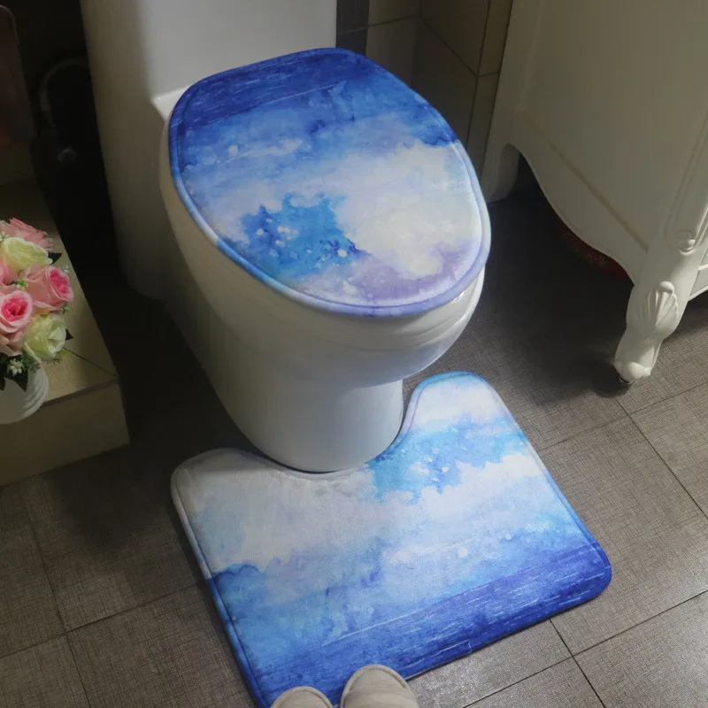 simple cute dog pattern 2 pcs bath mat set toilet carpet suit wc mat u shape non slip bathroom carpet rugs tapete banheiro free global shipping