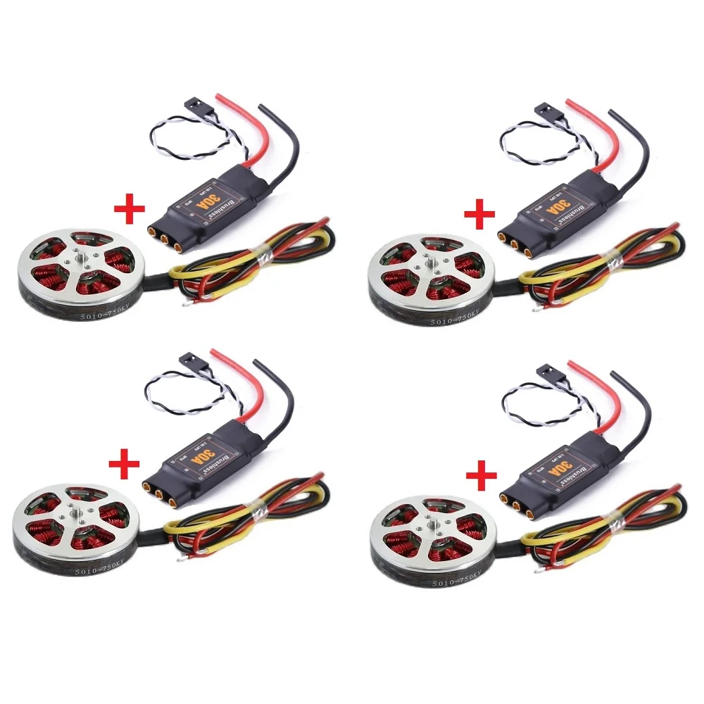 

Бесщеточные двигатели с высоким крутящим моментом, 30 А, ESC OPTO 2-6S и 4 шт. 5010, 360 КВ/750кв, для F550, ZD550, ZD850, 4 шт.