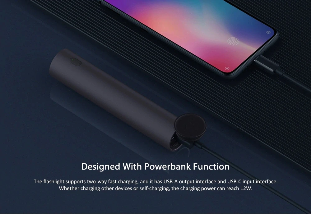 Xiaomi ZMI светодиодный фонарик с поддержкой usb зарядки для iphone samsung huawei 5000 мА/ч портативные фонарики фонарь