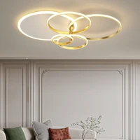 jmzm modern ring ceiling chandelier indoor led creative rotatable ceiling lmap for living room dining hall bedroom study room
