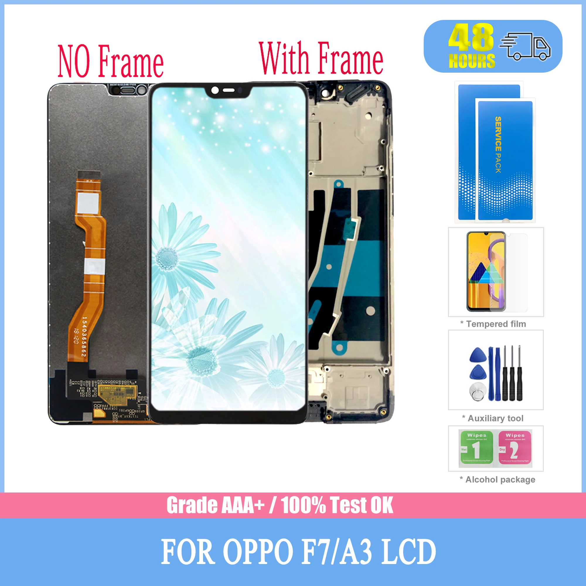 

ЖК-дисплей 6,23 "F7 для OPPO A3, ЖК-дисплей CPH1819 CPH1821 кодирующий преобразователь сенсорного экрана в сборе, Замена с рамкой для OPPO F7