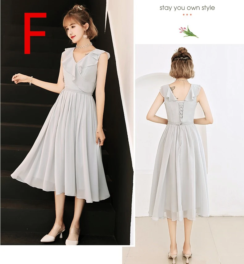 Robe de soiree сексуальные короткие элегантные новые серые шифоновые женские; с открытыми плечами Выпускные платья платье vestido de festa платья W4319
