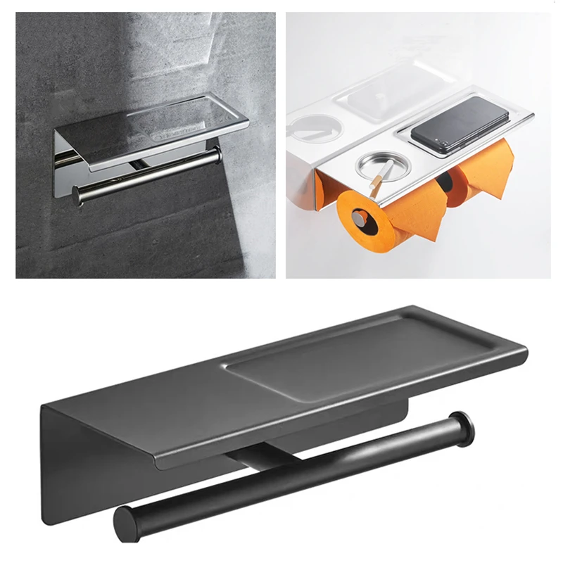 Туалет Бумага держатель черный хром Нержавеющая сталь двухрядные рулон