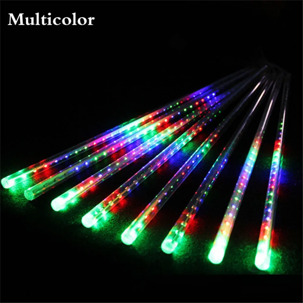 Multicolor 30 см 8 шт. пустотелая метеорная лампа вечерние светодиодный светильник s метеоритный дождь снегопад Рождественская елка Сад Открытый Рождественский светильник s струнный светильник - Испускаемый цвет: Multicolor