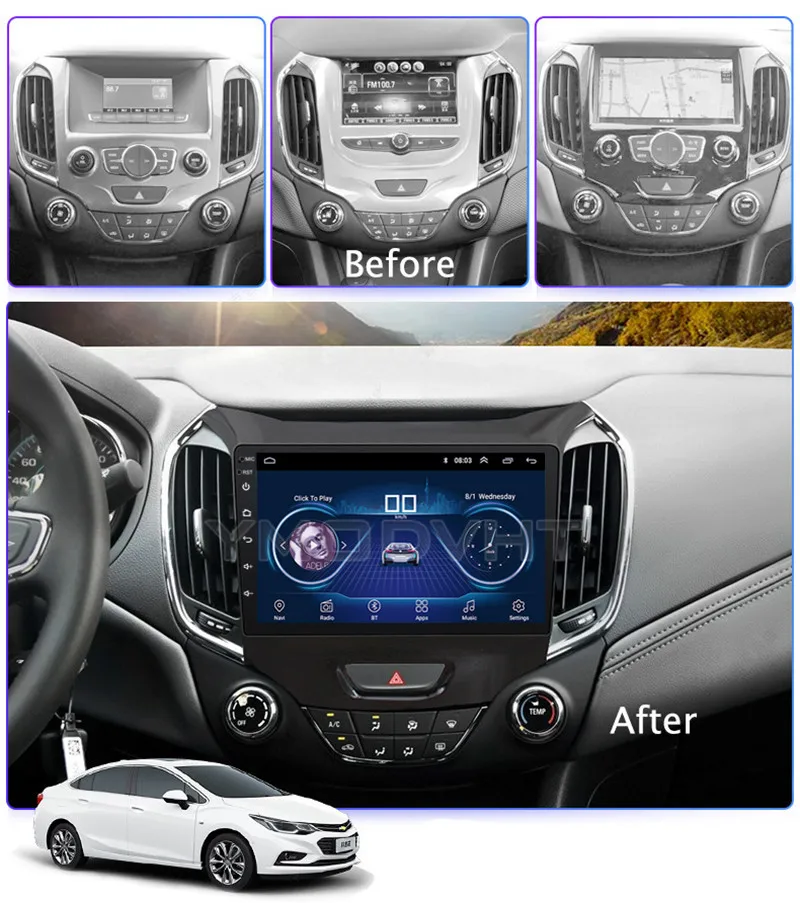 9 дюймов IPS и 2.5D сенсорный экран Android 8 1 автомобильный DVD GPS навигатор для Chevrolet Cruze