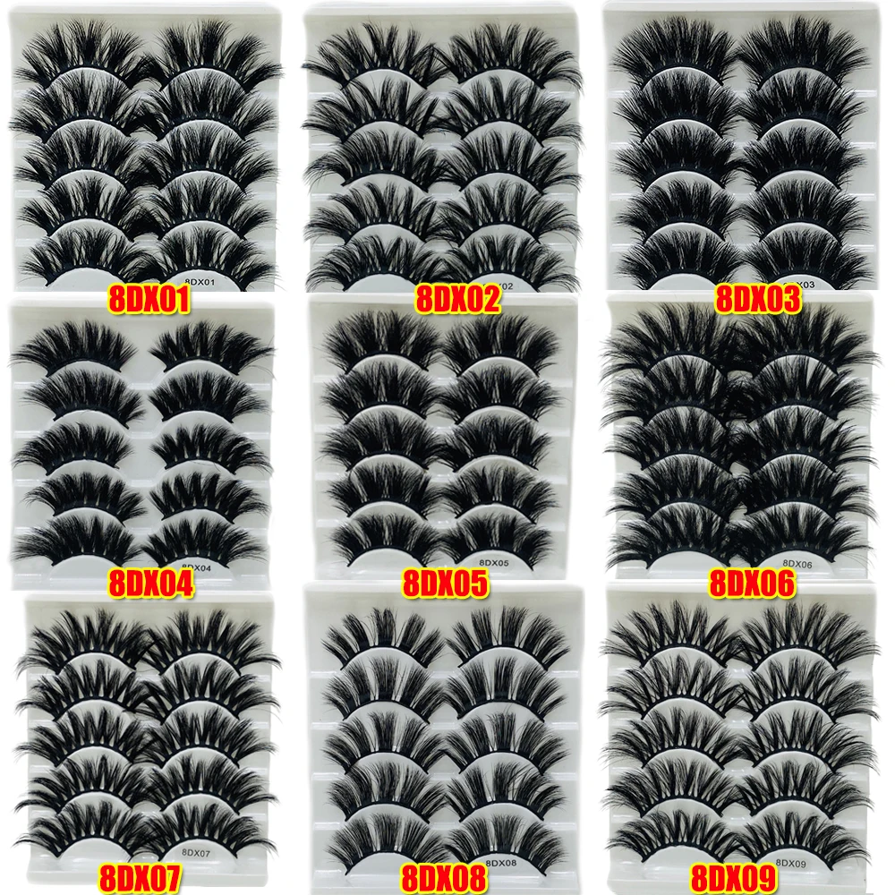 

5 Pairs Dramatic Faux Mink False Eyelashes Wispies Fluffy Natural Thick Dramatic Long Handmade Eyelash Extension Eye Makeup Tool