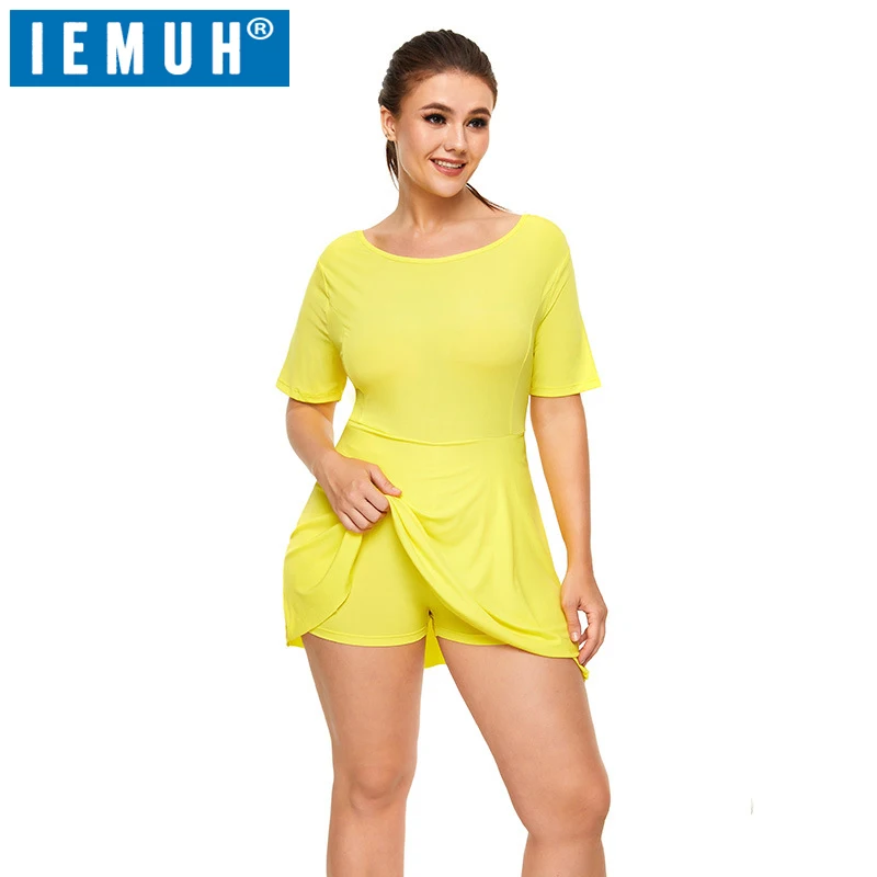 

IEMUH Летние Повседневные платья для тенниса с защитой от вскрытия, с защитными брюками, женское цельнокроеное Спортивное мини-платье для гол...