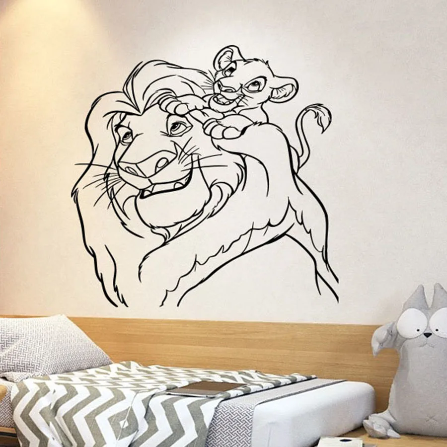 Виниловая настенная наклейка с изображением короля льва из мультфильма Simba