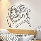 Виниловая настенная наклейка с изображением короля льва из мультфильма Simba, Настенная Наклейка в детскую спальню, детская комната, домашнее украшение, симпатичное панно, искусство S928