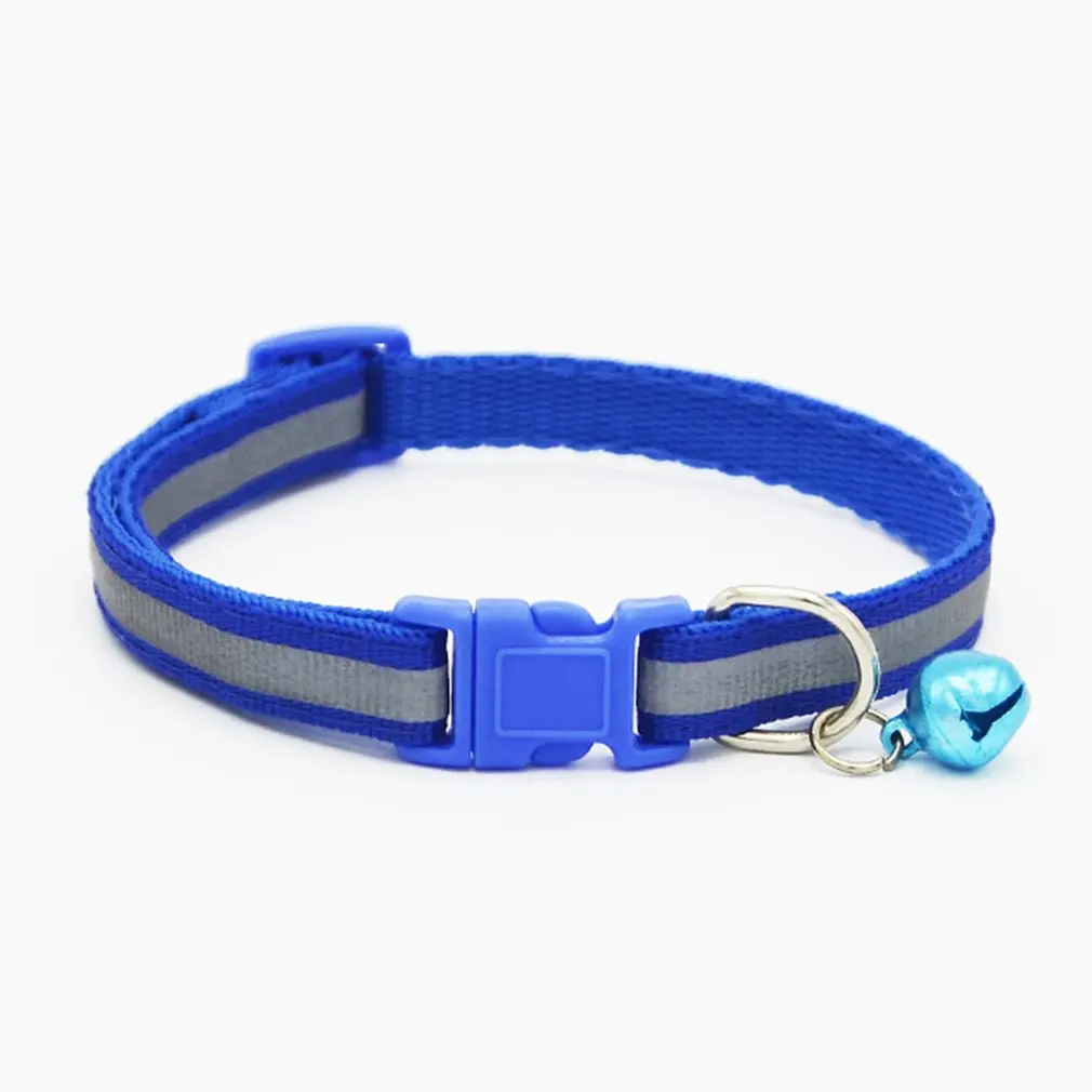 

Nylon Material Reflective Cat Collar With Bell For Pets Safety Cat Collars For Dog Puppy Kitten Nylon Collars