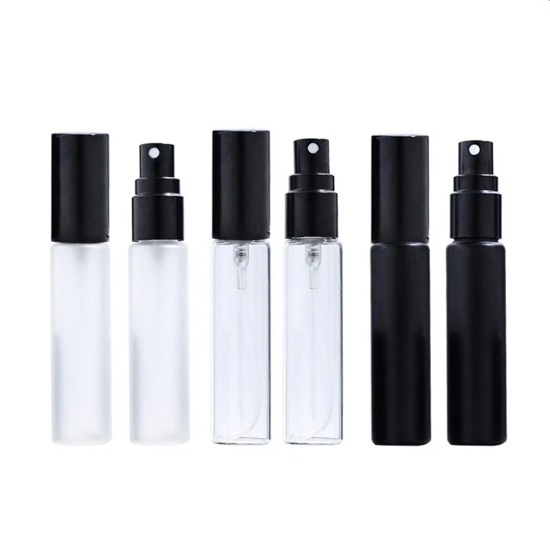 

200 X Premium Fashion Clear&Frosted Black Perfume Atomizer,10ml Mini Empty Travel Refillable Perfume Atomizer Bottles