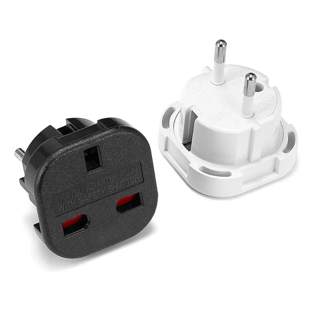

EU Plug Adapter Socket British UK To EU Euro Travel Adapter Electrical Plug Converter Outlet UK AC Power Cable Charger Socket