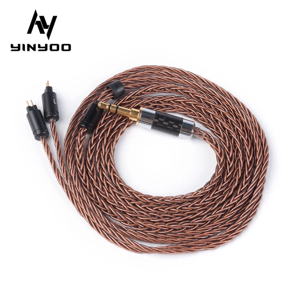 Медный посеребренный кабель для наушников AK Yinyoo 8 Core с MMCX/2Pin KZ AS10 V90 BLON BL 03 Kbear Diamond