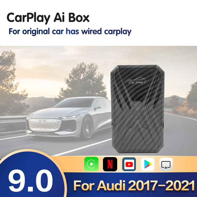 

For Apple Wireless Carplay MINI Ai Box 9.0 Adapter 4+64G Mirrorlink Auto Car Multimedia Player For Audi A3 A4 A5 A6 A7 Q2 Q3 Q5