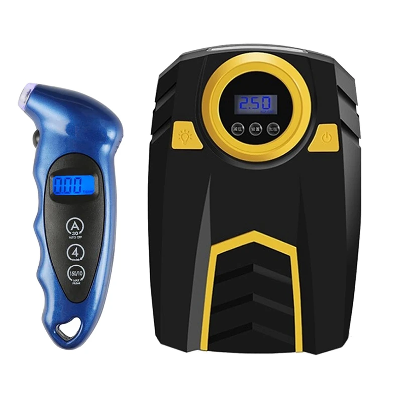 

1 шт. Новая шина воздуха Давление Датчик & 1 Набор цифровой насос для шин, Портативный воздушный компрессор насос для подкачки шин