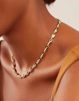 16 gold color fashion women chains european women hot selling beaded link chain choker necklace