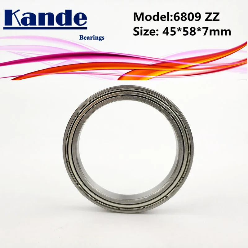 6809ZZ 45x58x7 ABEC 1 2 шт. 6809 ZZ Тонкий сечение глубокий паз шарикоподшипник 61809