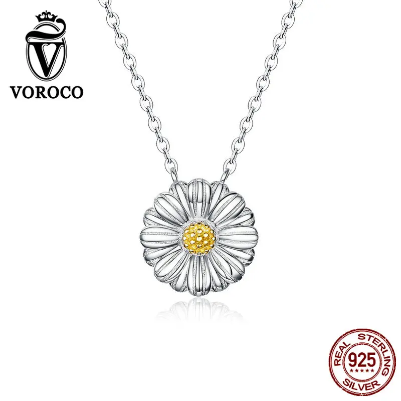 Женское ожерелье с желтым цветком VOROCO BKN370 ювелирное изделие из стерлингового