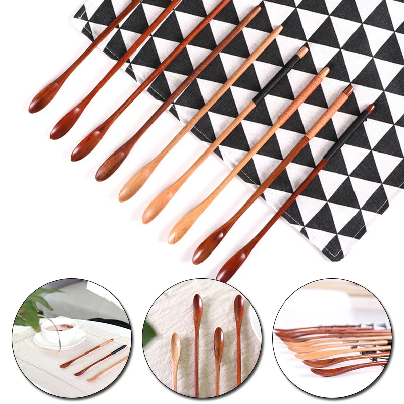 

Винтажные ложки, десертные ложки, кухонный инструмент, мини-Ложка для сахара, искусственная деревянная ложка, столовая ложка для бара, искус...