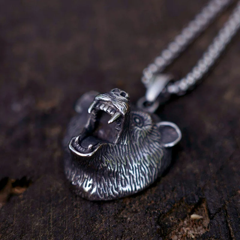 Славянский медведь тотемный Амулет ожерелье с подвеской винтажное из