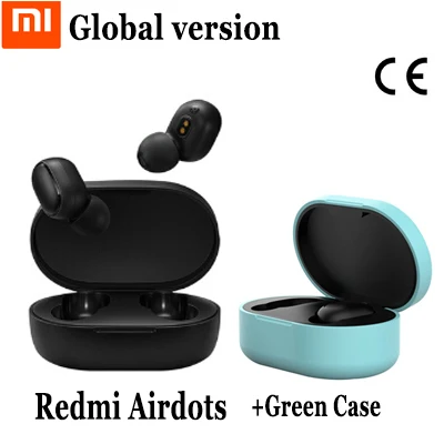 Global add Green Xiaomi Redmi AirDots TWS Bluetooth 5,0 беспроводные наушники для зарядки 8D Bass стерео наушники с микрофоном свободные Наушники управление AI - Цвет: Global add Green