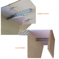 (1 slide+2 hinges)/Set Pull Out Rail Slide Support With Hinges For Table Top Extension RV Bar Study Notebook Desk